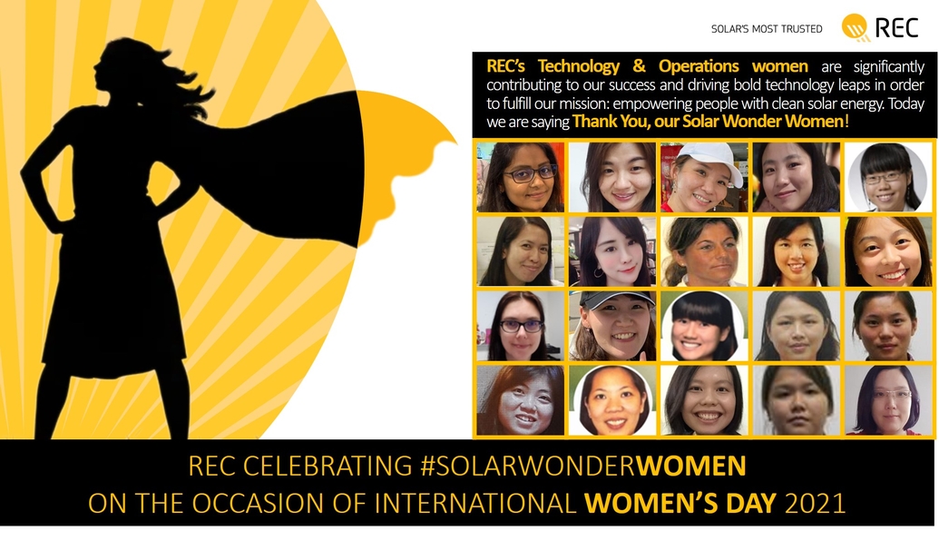 International Women's Day social card for REC Technology and Ops teams
