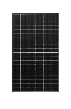 Portrait of REC N-Peak 2 solar panel with 120 half-cut cells, black frame, and white backsheet
