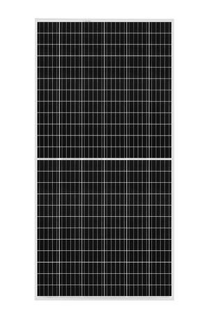 Portrait of REC TwinPeak 3S Mono 72 solar panel with 144 half-cut cells